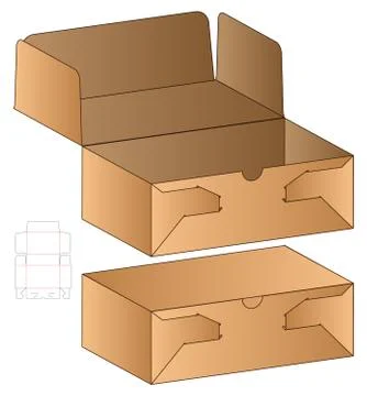 Box packaging die cut template design. 3d mock-up Stock Illustration