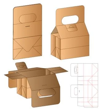 Box packaging die cut template design. 3d mock-up Stock Illustration