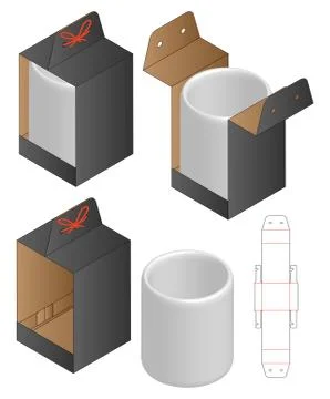 Box packaging die cut template design. 3d mock-up Stock Illustration