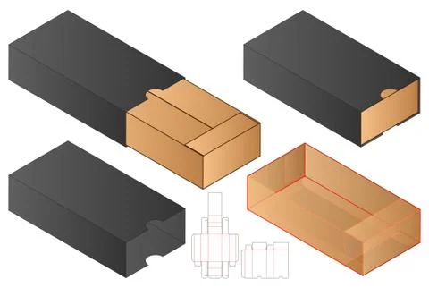 Box packaging die cut template design. 3d mock-up Stock Illustration