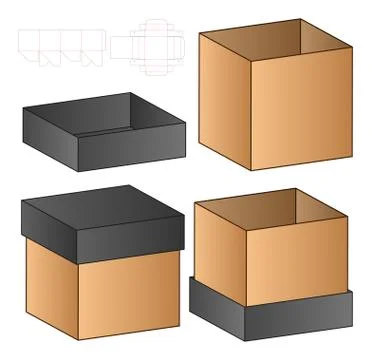 Box packaging die cut template design. 3d mock-up Stock Illustration