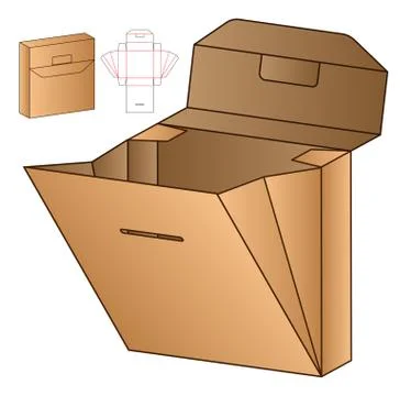 Box packaging die cut template design. 3d mock-up Illustrazione stock