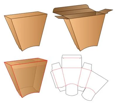 Box packaging die cut template design. 3d mock-up Stock Illustration