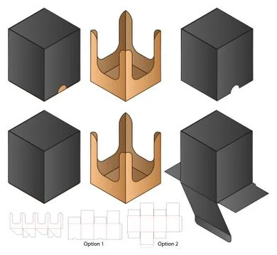Box packaging die cut template design. 3d mock-up Stock Illustration
