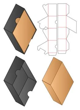 Box packaging die cut template design. 3d mock-up Illustrazione stock