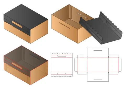 Box packaging die cut template design. 3d mock-up Stock Illustration