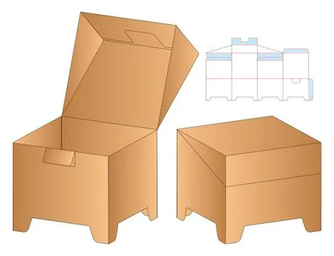 Box packaging die cut template design. 3d mock-up Stock Illustration