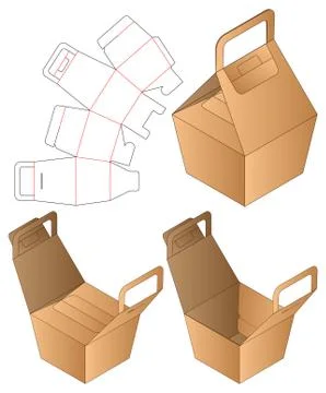 Box packaging die cut template design. 3d mock-up Stock Illustration