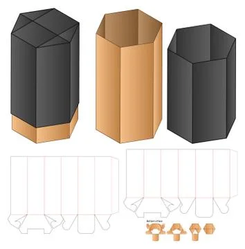 Box packaging die cut template design. 3d mock-up Stock Illustration