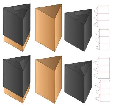 Box packaging die cut template design. 3d mock-up Stock Illustration