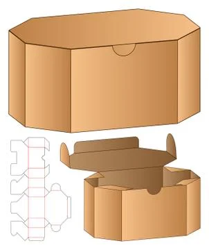 Box packaging die cut template design. 3d mock-up Stock Illustration