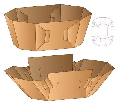 Box packaging die cut template design. 3d mock-up Stock Illustration