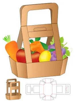 Box packaging die cut template design. 3d mock-up Stock Illustration