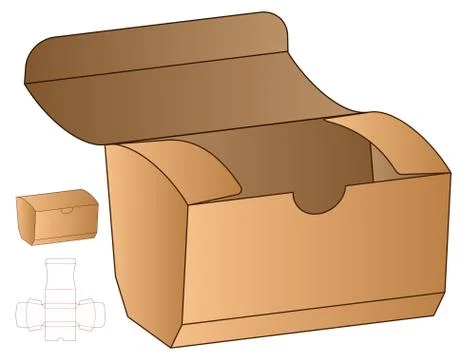 Box packaging die cut template design. 3d mock-up Stock Illustration