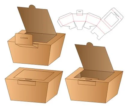 Box packaging die cut template design. 3d mock-up Stock Illustration