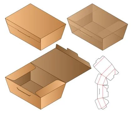 Box packaging die cut template design. 3d mock-up Stock Illustration