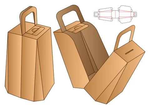 Box packaging die cut template design. 3d mock-up Stock Illustration