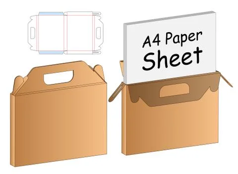 Box packaging die cut template design. 3d mock-up Stock Illustration