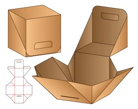 Box packaging die cut template design. 3d mock-up Stock Illustration