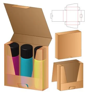 Box packaging die cut template design. 3d mock-up Stock Illustration