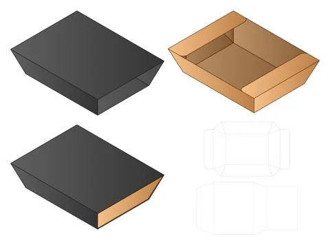Box packaging die cut template design. 3d mock-up Stock Illustration