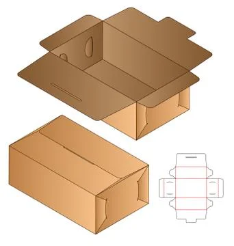 Box packaging die cut template design. 3d mock-up Stock Illustration