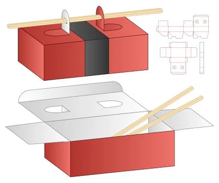 Box packaging die cut template design. 3d mock-up Stock Illustration