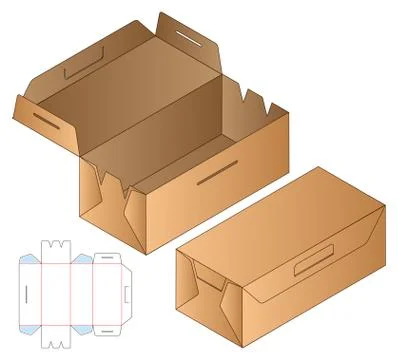 Box packaging die cut template design. 3d mock-up Stock Illustration
