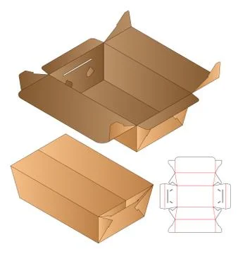 Box packaging die cut template design. 3d mock-up Stock Illustration