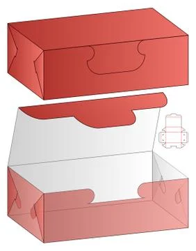 Box packaging die cut template design. 3d mock-up Stock Illustration