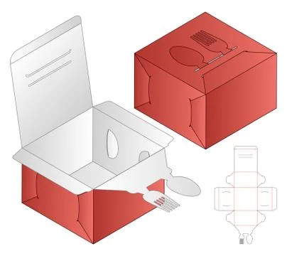 Box packaging die cut template design. 3d mock-up Stock Illustration