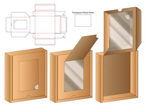 Box packaging die cut template design. 3d mock-up Illustrazione stock