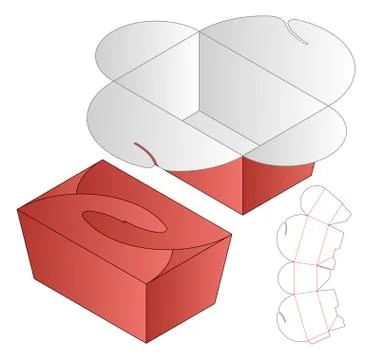 Box packaging die cut template design. 3d mock-up Stock Illustration