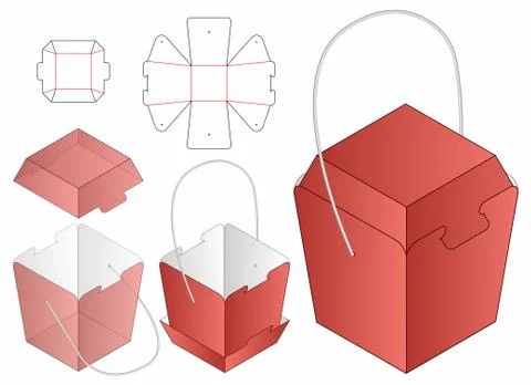 Box packaging die cut template design. 3d mock-up Stock Illustration