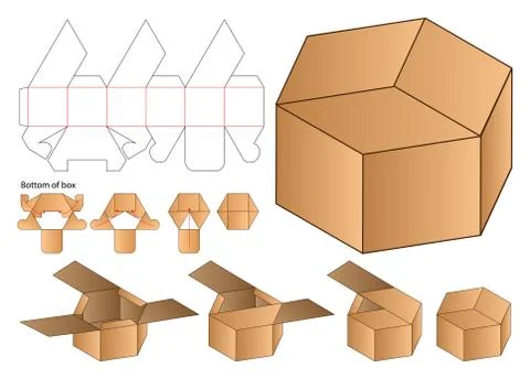 Box packaging die cut template design. 3d mock-up Stock Illustration