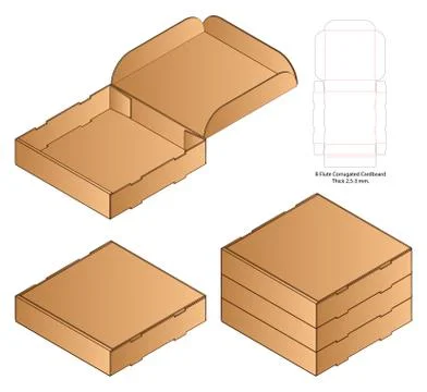 Box packaging die cut template design. 3d mock-up Stock Illustration