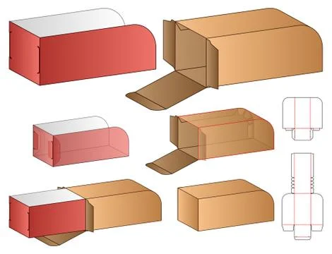 Box packaging die cut template design. 3d mock-up Stock Illustration