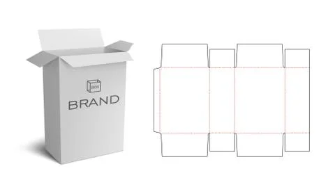 Box Packaging Die Cut Template Design. 3D Mock Up イラスト素材