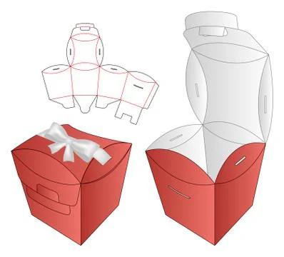 Box packaging die cut template design. 3d mock-up Stock Illustration