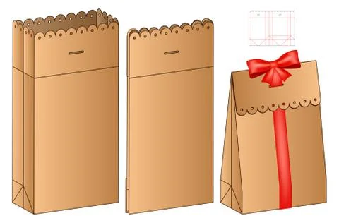 Box packaging die cut template design. 3d mock-up Stock Illustration