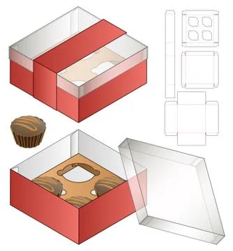Box packaging die cut template design. 3d mock-up Stock Illustration