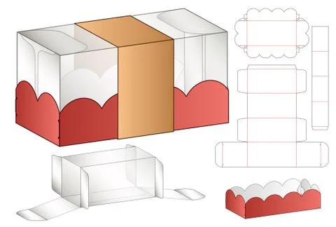 Box packaging die cut template design. 3d mock-up Stock Illustration