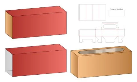 Box packaging die cut template design. 3d mock-up Illustrazione stock