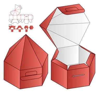 Box packaging die cut template design. 3d mock-up Stock Illustration