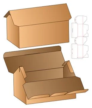 Box packaging die cut template design. 3d mock-up Stock Illustration