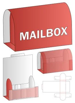 Box packaging die cut template design. 3d mock-up Stock Illustration