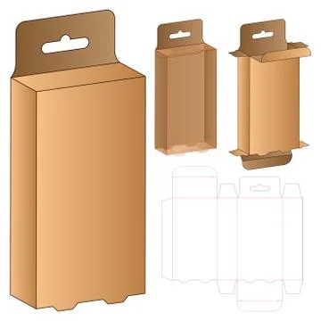 Box packaging die cut template design. 3d mock-up Stock Illustration