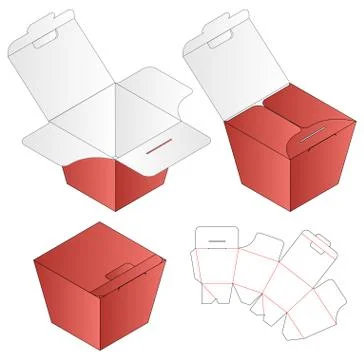 Box packaging die cut template design. 3d mock-up Stock Illustration