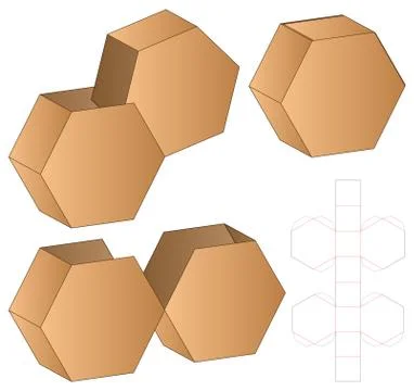 Box packaging die cut template design. 3d mock-up Stock Illustration