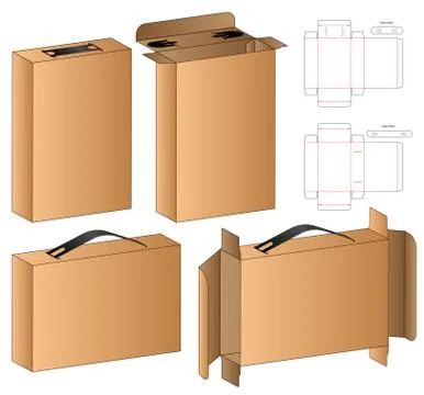 Box packaging die cut template design. 3d mock-up Stock Illustration